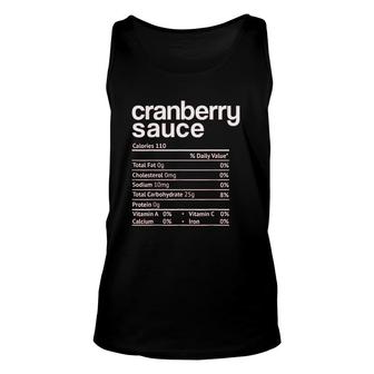 Cranberry Sauce Nutrition Funny Food Unisex Tank Top - Thegiftio UK