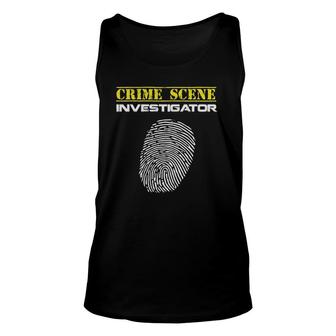 Crime Scene Investigator Fingerprint Police Unisex Tank Top | Mazezy