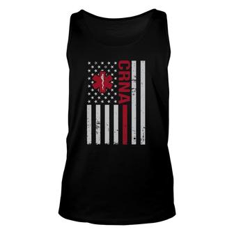 Crna Certified Registered Nurse Anesthetist Usa Flag Unisex Tank Top | Mazezy