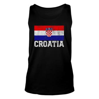 Croatian Croatia Flag National Pride Family Roots Country Unisex Tank Top | Mazezy