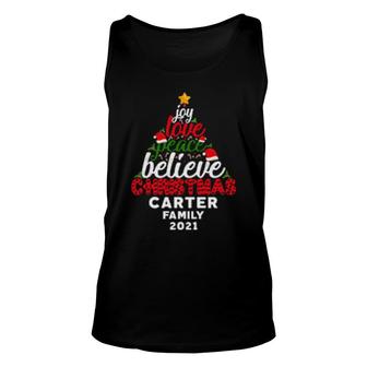 Custom Family Christmas Matching Name Carter Unisex Tank Top | Mazezy