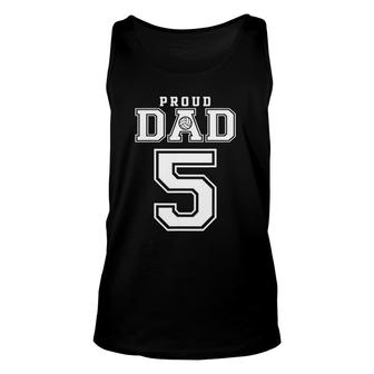 Custom Proud Volleyball Dad Number 5 Personalized For Men Unisex Tank Top | Mazezy