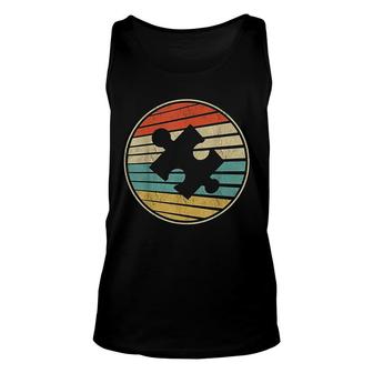 Cute Autism Awareness Gift Vintage 70s 80s Autism Mom Dad Unisex Tank Top - Thegiftio UK