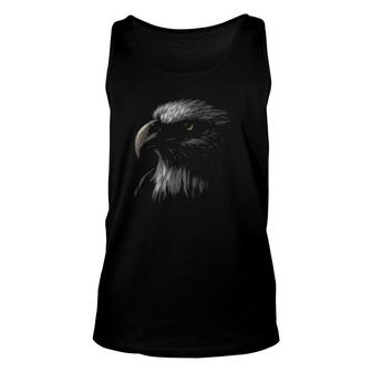 Cute Bald Eagle Head Black Art For Lovers Eagles Birds Unisex Tank Top | Mazezy