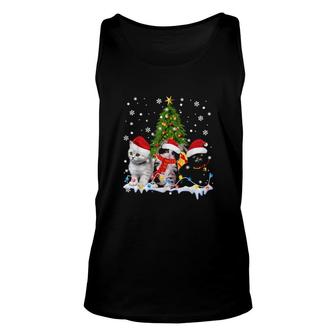 Cute Cat Christmas Tree Ornament Decor Cat Lovers Owner Xmas Tank Top | Mazezy