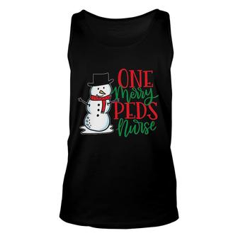 Cute Christmas Peds Nurse Pediatric Snowman Nursing Unisex Tank Top - Thegiftio
