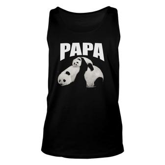 Cute Graphic Design Panda Papa Bear Dad Unisex Tank Top | Mazezy UK