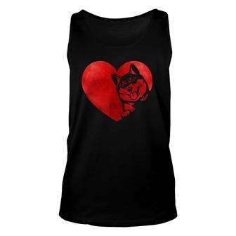 Cute Hearts Shiba Inu Dog Puppy Lover Valentine's Day Unisex Tank Top | Mazezy