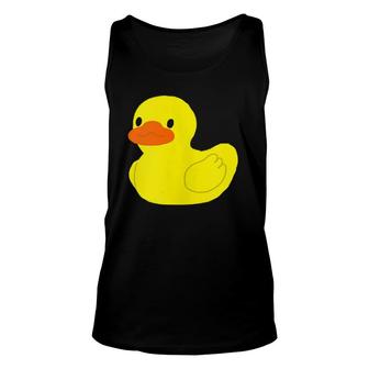 Cute Little Yellow Rubber Ducky Duck Graphic Unisex Tank Top | Mazezy CA