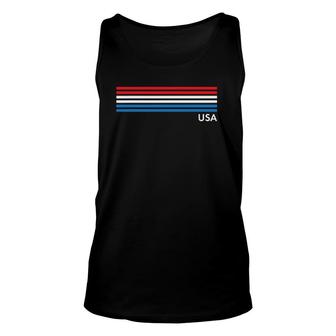 Cute Usa Red Blue Chest Stripe 4Th Of July Top Unisex Tank Top | Mazezy