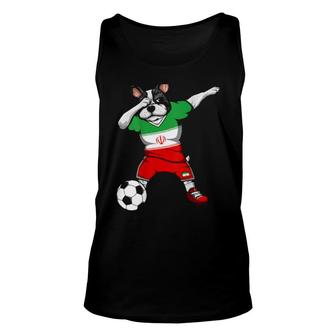 Dabbing French Bulldog Iran Soccers Jersey Football Unisex Tank Top | Mazezy