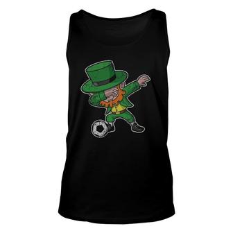 Dabbing Leprechaun Soccer Irish Football St Patrick's Day Unisex Tank Top | Mazezy
