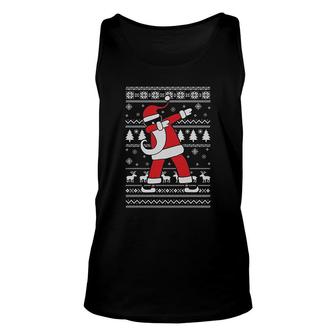 Dabbing Santa Funny Ugly Christmas Party Unisex Tank Top | Mazezy