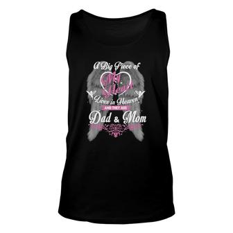 Dad & Mom My Angels In Memory Of Parents In Heaven Unisex Tank Top | Mazezy