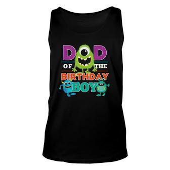 Mens Dad Of The Birthday Boy Silly Monsters Themed Daddy Party Tank Top | Mazezy