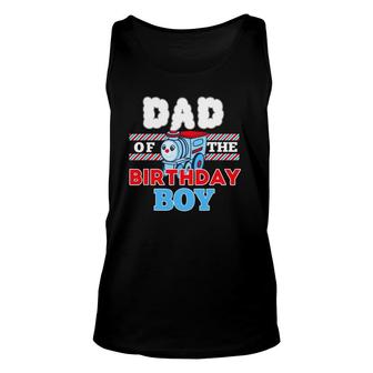 Mens Dad Of The Birthday Boy Train Lovers Themed Daddy Party Tank Top | Mazezy