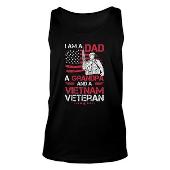I Am A Dad A Grandpa And A Vietnam Veteran For Grandpas Tank Top | Mazezy