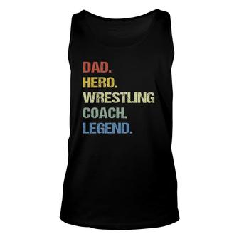 Dad Hero Wrestling Coach Legend Unisex Tank Top | Mazezy