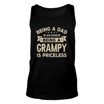 Mens Being A Dad Is An Honor Being A Grampy Is Priceless Grandpa Tank Top | Mazezy