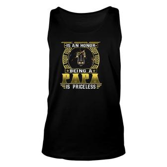Being A Dad Is An Honor Being A Papa Is Priceless Father's Day Lion Tank Top | Mazezy