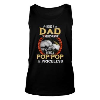 Mens Being A Dad Is An Honor Being A Pop Pop Is Priceless Vintage Tank Top | Mazezy