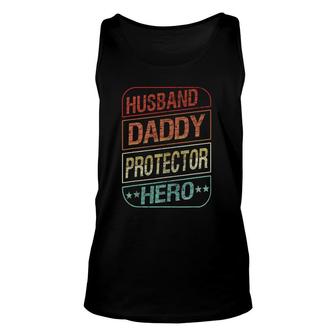 Dad Husband Daddy Protector Hero Fathers Day Mens Tank Top | Mazezy