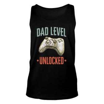 Dad Level Unlocked Pregnancy Announcement Father Gamer Tank Top | Mazezy