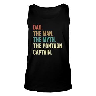 Dad Man Myth Pontoon Captain Funny Pontoon For Men Unisex Tank Top | Mazezy