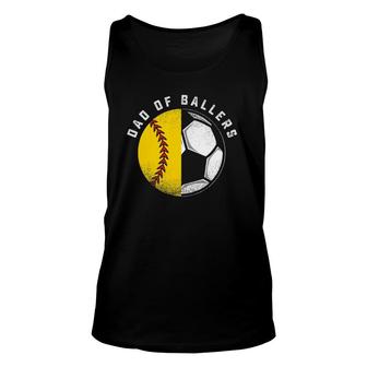 Dad Of Ballers Father Son Softball Soccer Player Coach Gift Unisex Tank Top | Mazezy
