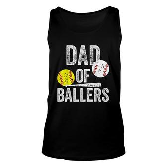 Dad Of Ballers Funny Baseball Unisex Tank Top | Mazezy