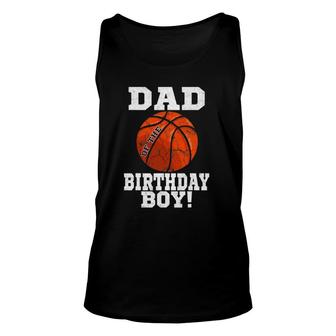 Dad Of The Birthday Boy Basketball Lover Vintage Retro Unisex Tank Top | Mazezy