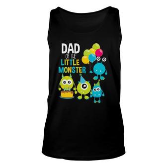 Dad Of The Little Monster Birthday Toddler Boy Girl Family Unisex Tank Top | Mazezy