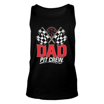 Dad Pit Crew Race Car Birthday Party Racing Family Unisex Tank Top | Mazezy