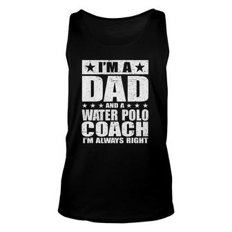 Dad Water Polo Coach Coaches Father's Day S Gift Unisex Tank Top | Mazezy