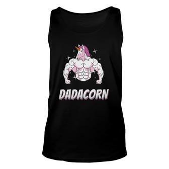 Dadacorn Daddy Unicorn Dad Gym Workout Gift Unisex Tank Top | Mazezy