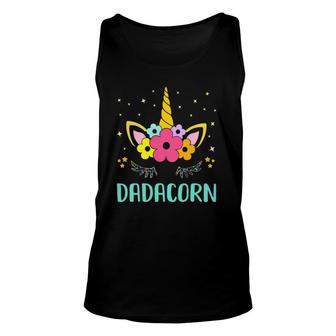 Dadacorn Dadicorn Daddycorn Unicorn Dad Kids Father's Day Unisex Tank Top | Mazezy
