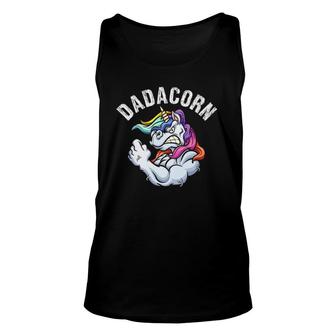 Dadacorn Muscle Unicorn Dad Baby Father's Day Gift Unisex Tank Top | Mazezy