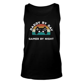 Daddy By Day Gamer By Night - Game Lover New Father Baby Unisex Tank Top | Mazezy