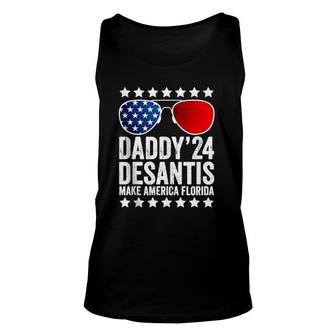 Daddy Desantis 2024 Make America Florida American Usa Flag Unisex Tank Top | Mazezy