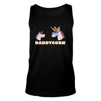 Daddycorn Daddy 1 Kid Father Unicorn Father's Day Unisex Tank Top | Mazezy