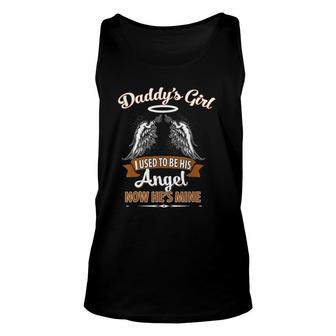Daddy's Girl I Used To Be His Angel Now He's Mine Father's Day Tank Top | Mazezy