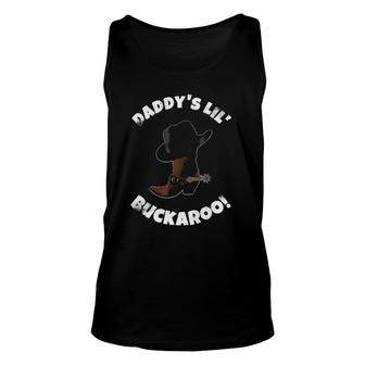 Daddy's Lil Buckaroo Cowboy Hat Boots Birthday Party Unisex Tank Top | Mazezy