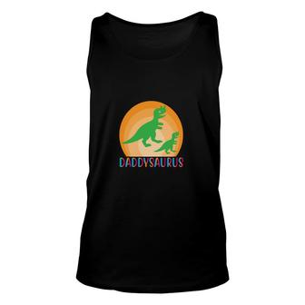 Daddysaurus Green Dinosaur Circle Orange Cute Art Unisex Tank Top - Thegiftio
