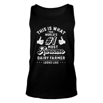 Dairy Farmer Apparel Funny Best Farmers Design Unisex Tank Top | Mazezy