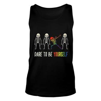 Dare To Be Yourself Cute Lgbt Pride Unisex Tank Top | Mazezy