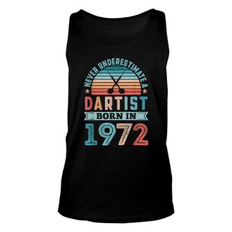 Dartist Born 1972 50Th Birthday Darts Unisex Tank Top | Mazezy