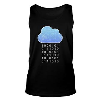 Data Analytics Cloud Data Rain Binary Gift For Developer Unisex Tank Top | Mazezy