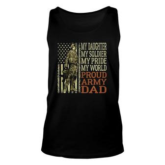 Mens My Daughter My Soldier Hero Proud Army Dad Military Father Tank Top | Mazezy