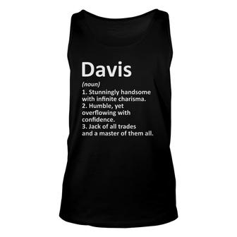 Davis Definition Personalized Name Funny Gift Idea Unisex Tank Top | Mazezy