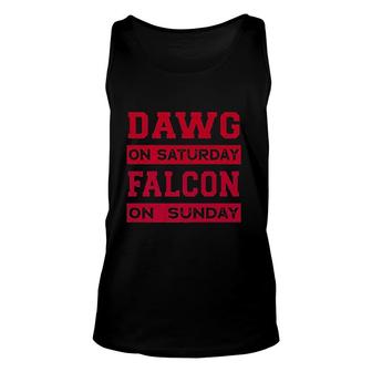 Dawg On Saturday Falcon On Sunday Atlanta Athens Football Unisex Tank Top | Mazezy